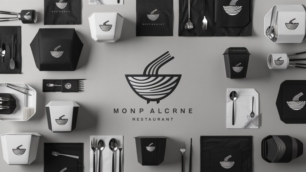 restaurant branding with packaging